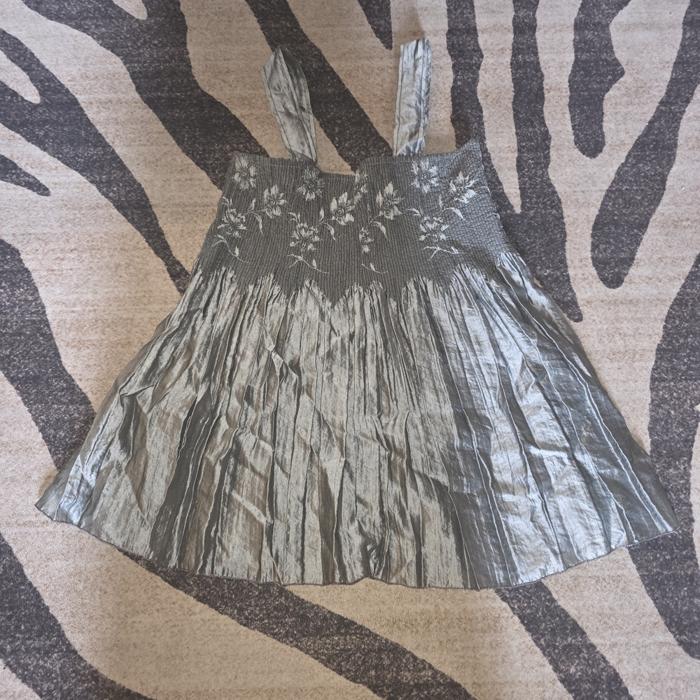 Elegant Gray Floral Camisole Top